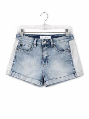 Kancan Denim Shorts Women's Large Light Wash Mid Rise Cuffed Jean Shorts